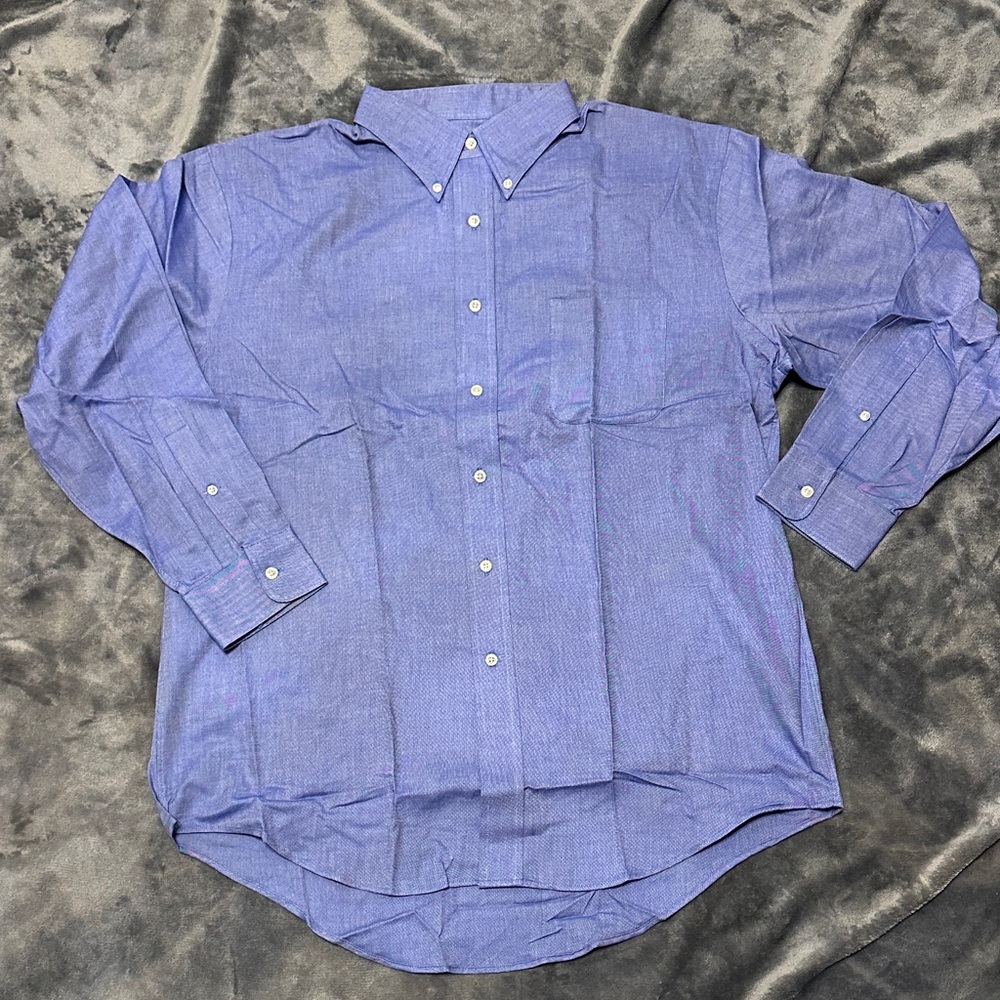Lands' End Men's Classic Blue Dress Shirt